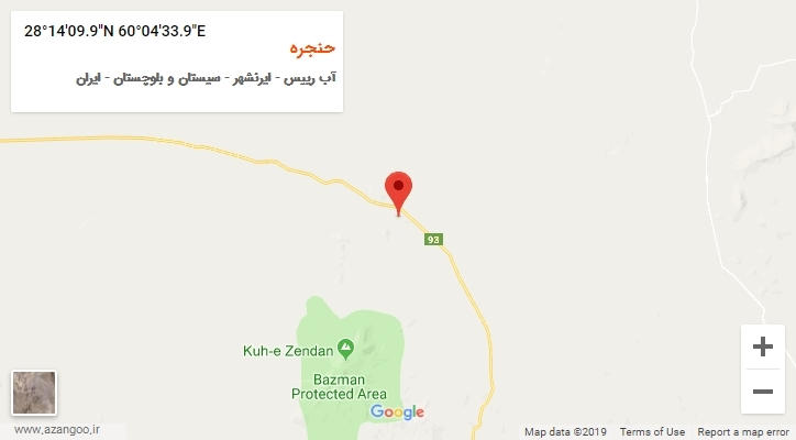 روستای حنجره بر روی نقشه