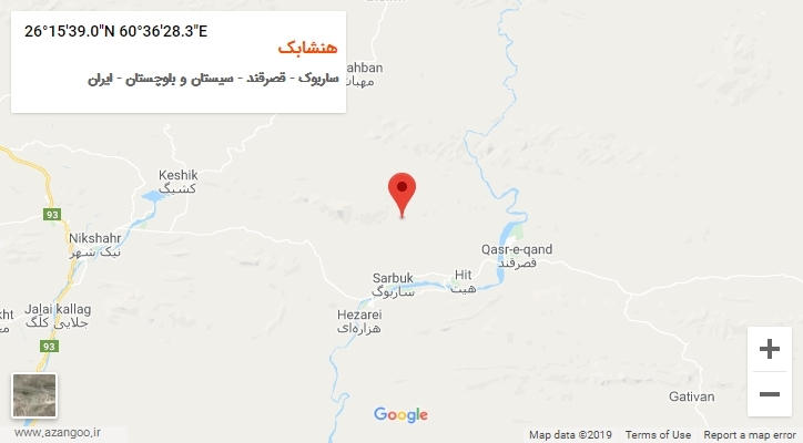 روستای هنشابک بر روی نقشه
