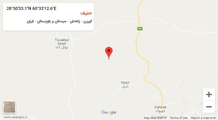 روستای حنیف بر روی نقشه