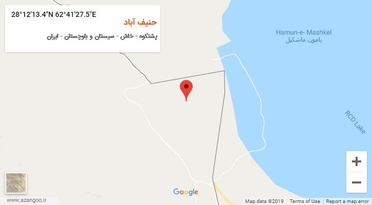 روستای حنیف آباد بر روی نقشه