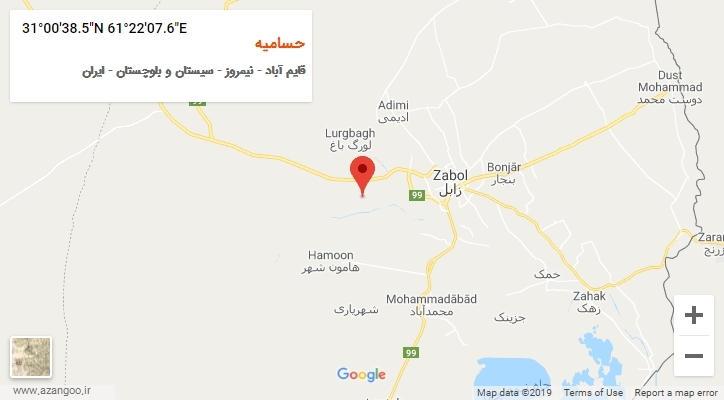 روستای حسامیه بر روی نقشه