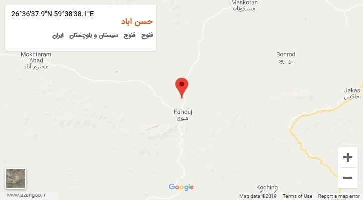 روستای حسن آباد بر روی نقشه