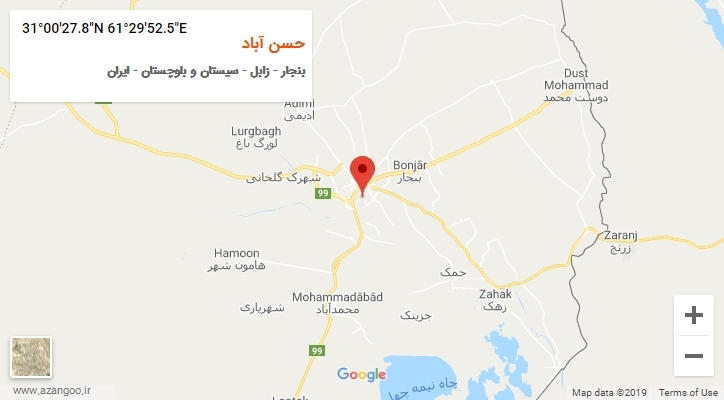 روستای حسن آباد بر روی نقشه