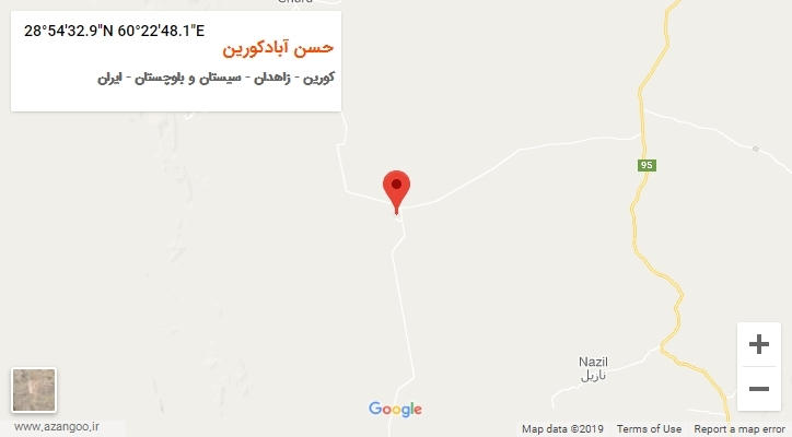 روستای حسن آبادکورین بر روی نقشه