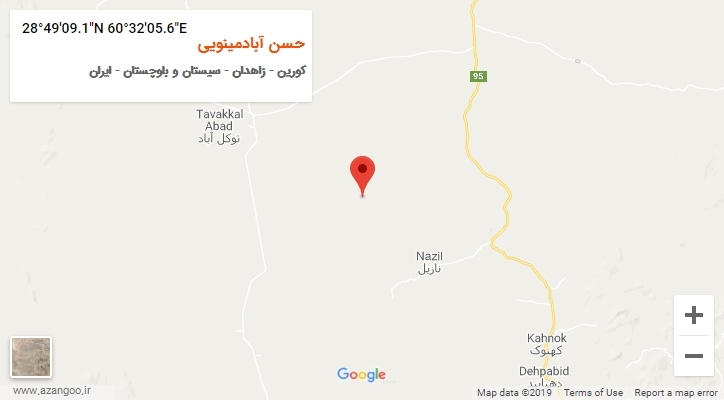 روستای حسن آبادمینویی بر روی نقشه