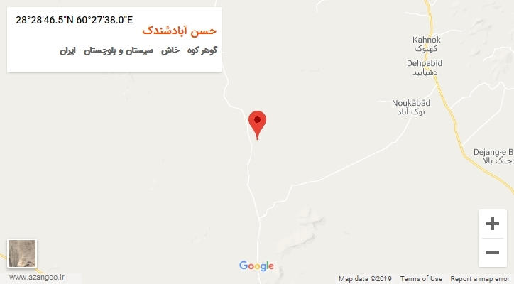 روستای حسن آبادشندک بر روی نقشه