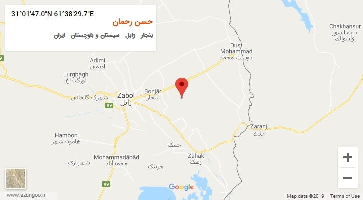 روستای حسن رحمان بر روی نقشه