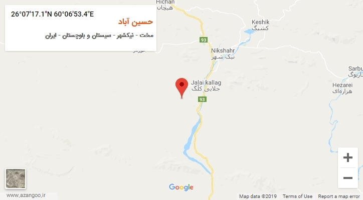 روستای حسین آباد بر روی نقشه