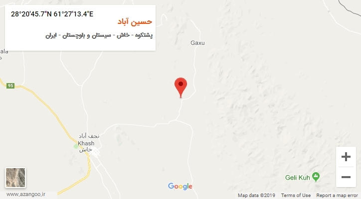 روستای حسین آباد بر روی نقشه