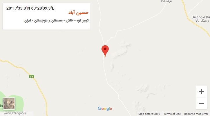 روستای حسین آباد بر روی نقشه