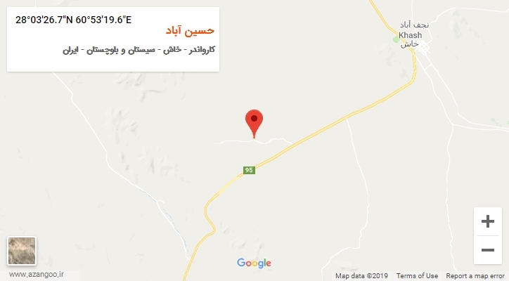 روستای حسین آباد بر روی نقشه