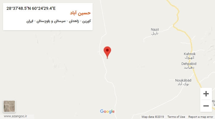 روستای حسین آباد بر روی نقشه