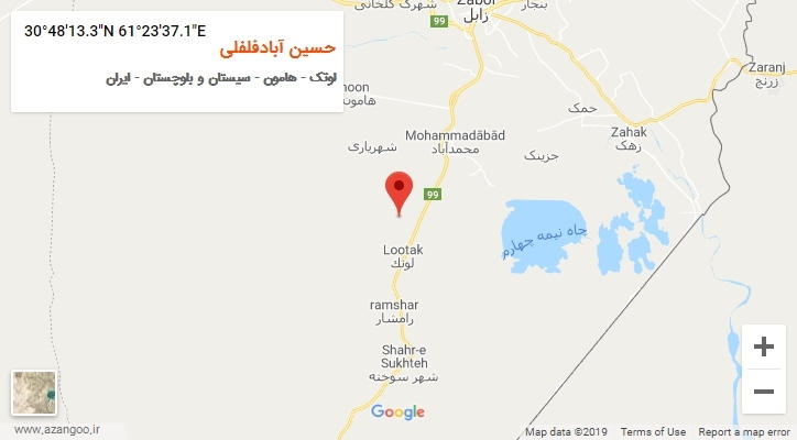 روستای حسین آبادفلفلی بر روی نقشه