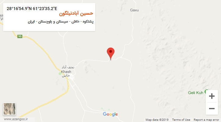 روستای حسین آبادنیلگون بر روی نقشه