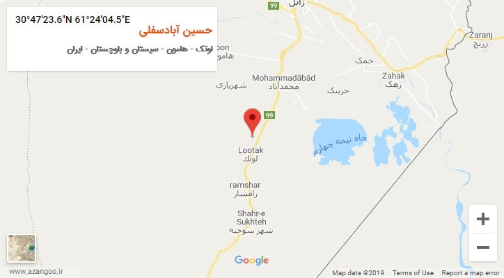 روستای حسین آبادسفلی بر روی نقشه