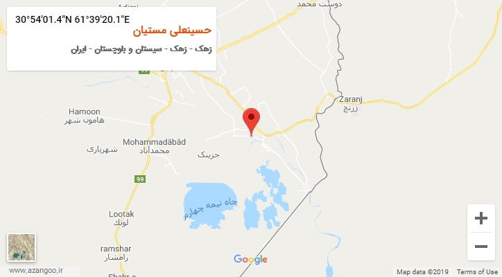روستای حسینعلی مستیان بر روی نقشه