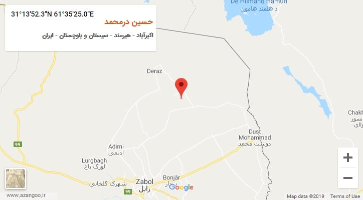 روستای حسین درمحمد بر روی نقشه