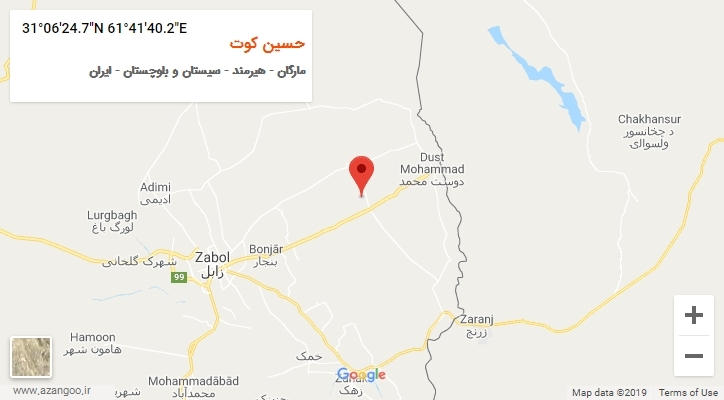 روستای حسین کوت بر روی نقشه