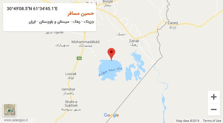 روستای حسین مسافر بر روی نقشه
