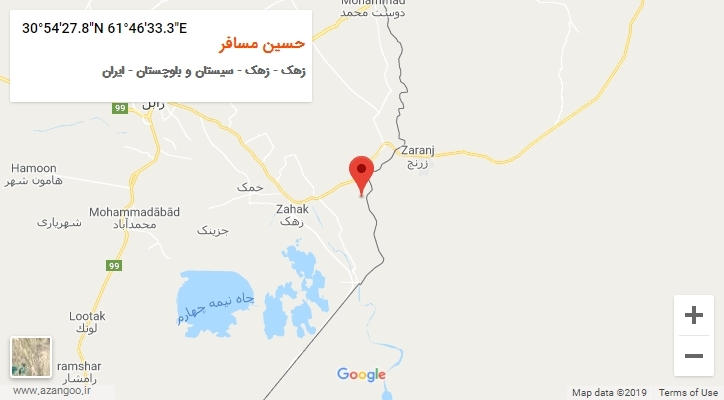 روستای حسین مسافر بر روی نقشه