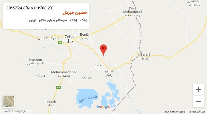 روستای حسین میردل بر روی نقشه