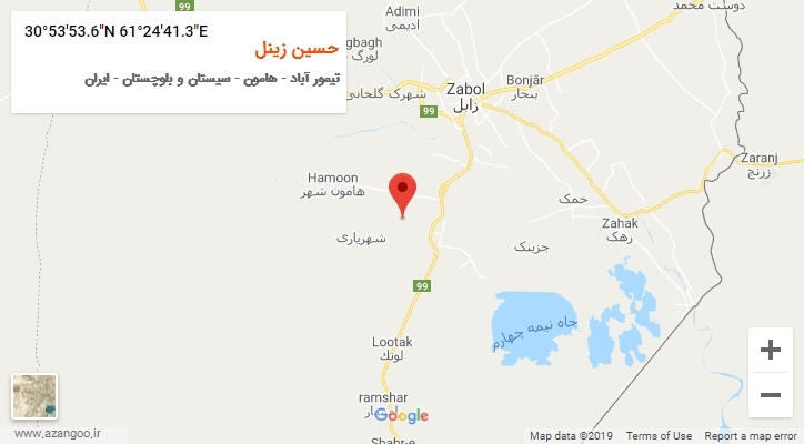 روستای حسین زینل بر روی نقشه