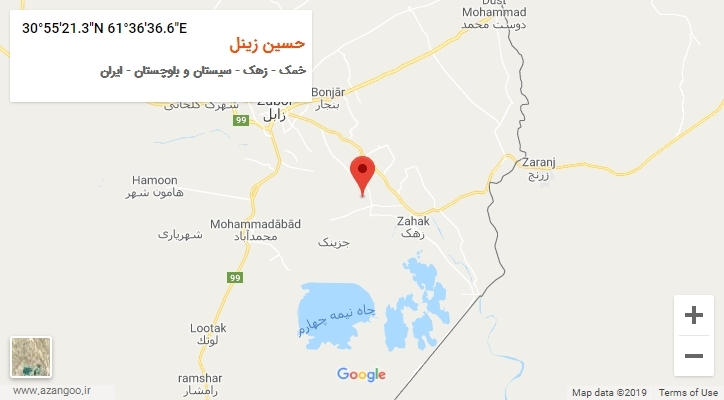 روستای حسین زینل بر روی نقشه