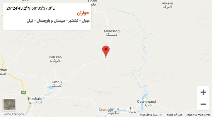 روستای حواران بر روی نقشه