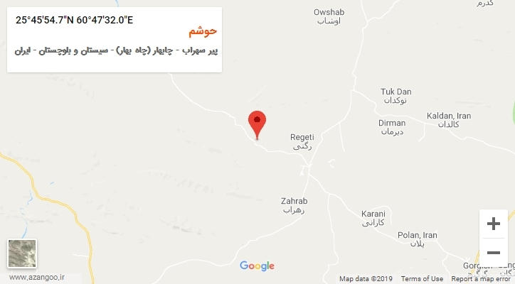 روستای حوشم بر روی نقشه