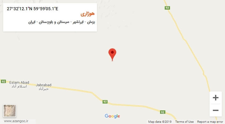روستای هوژاری بر روی نقشه