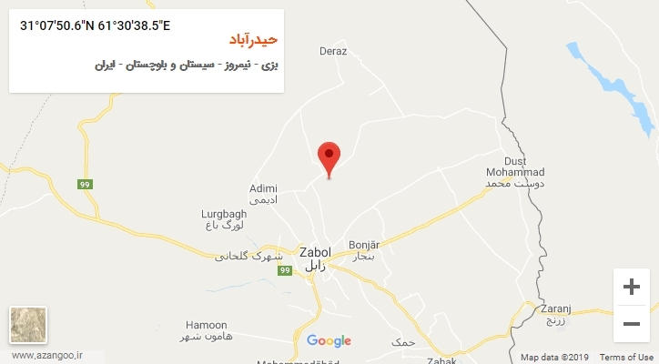 روستای حیدرآباد بر روی نقشه