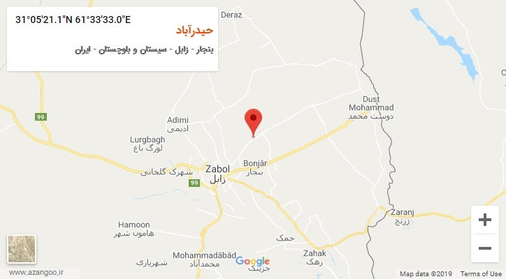 روستای حیدرآباد بر روی نقشه
