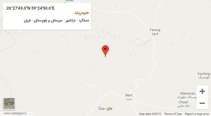 روستای حیدربند بر روی نقشه