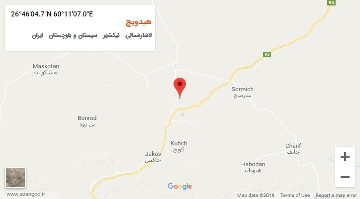 روستای هیدویچ بر روی نقشه