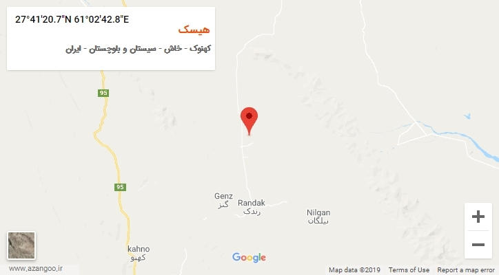 روستای هیسک بر روی نقشه
