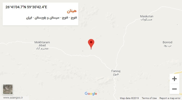 روستای هیتان بر روی نقشه