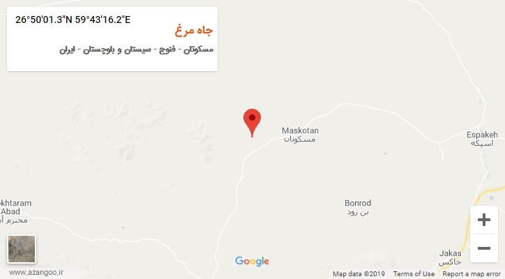 روستای جاه مرغ بر روی نقشه