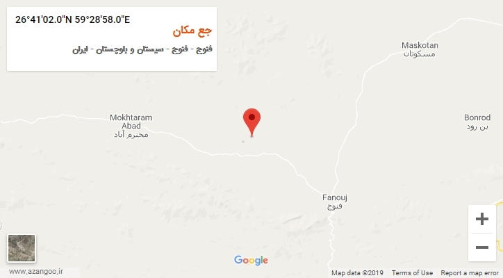 روستای جع مکان بر روی نقشه