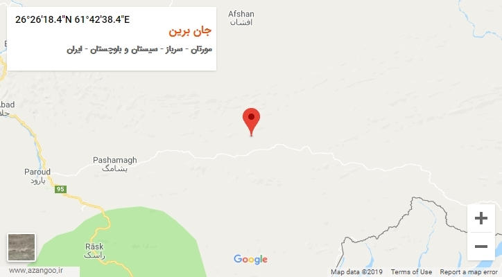 روستای جان برین بر روی نقشه