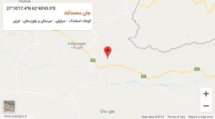 روستای جان محمدآباد بر روی نقشه