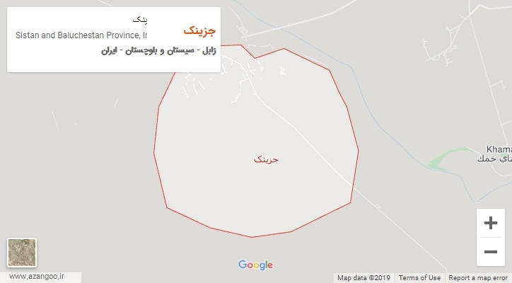 شهر جزینک بر روی نقشه