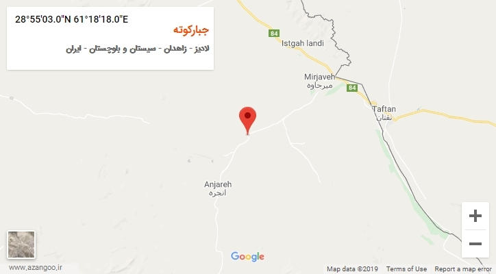 روستای جبارکوته بر روی نقشه