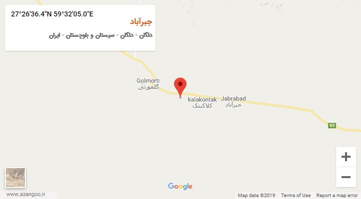 روستای جبرآباد بر روی نقشه