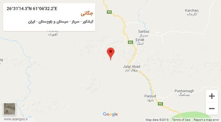 روستای جگانی بر روی نقشه
