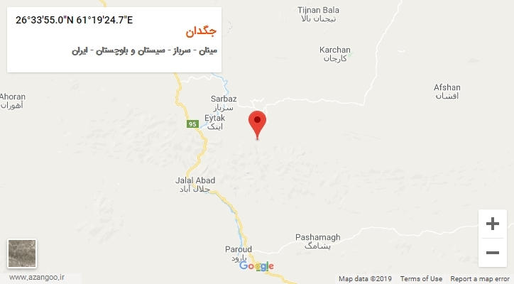 روستای جگدان بر روی نقشه