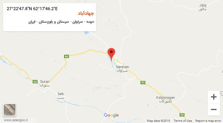 روستای جهادآباد بر روی نقشه