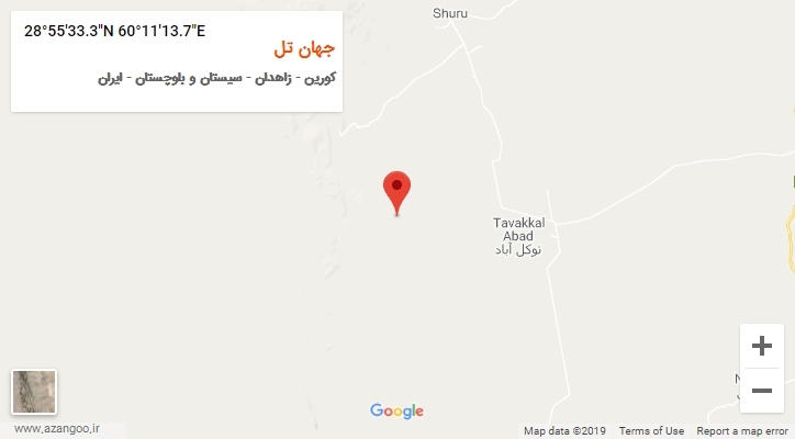 روستای جهان تل بر روی نقشه
