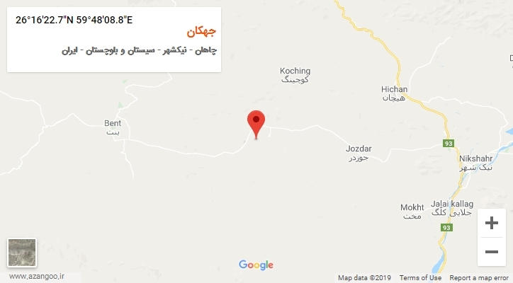 روستای جهکان بر روی نقشه
