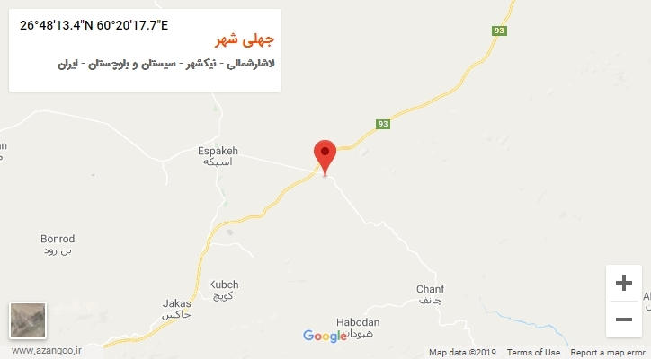 روستای جهلی شهر بر روی نقشه