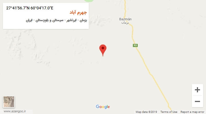 روستای جهرم آباد بر روی نقشه